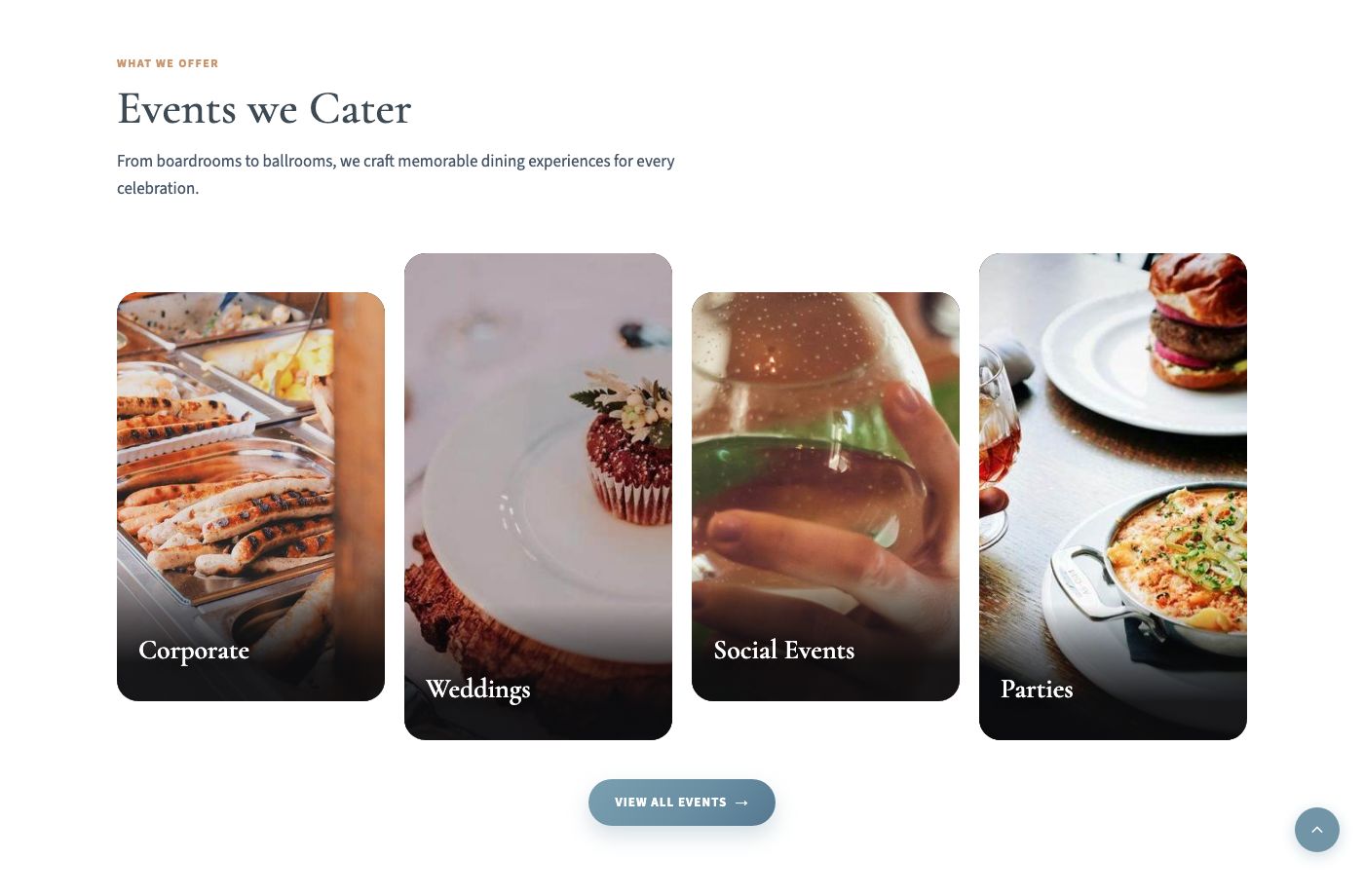 Events we Cater section