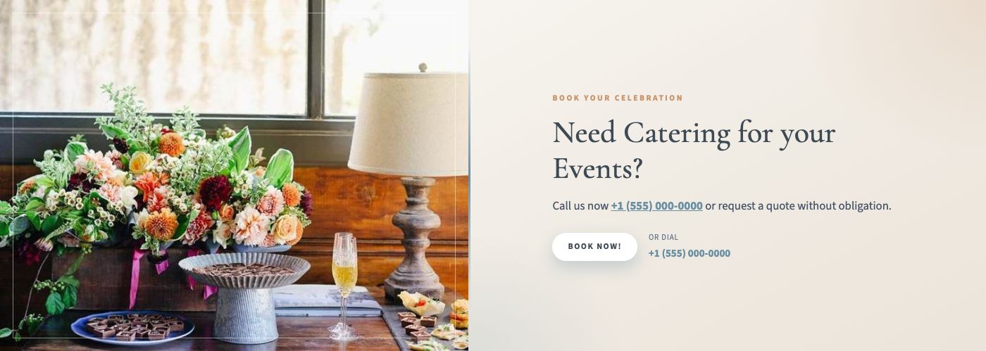 Footer Catering CTA on the front end