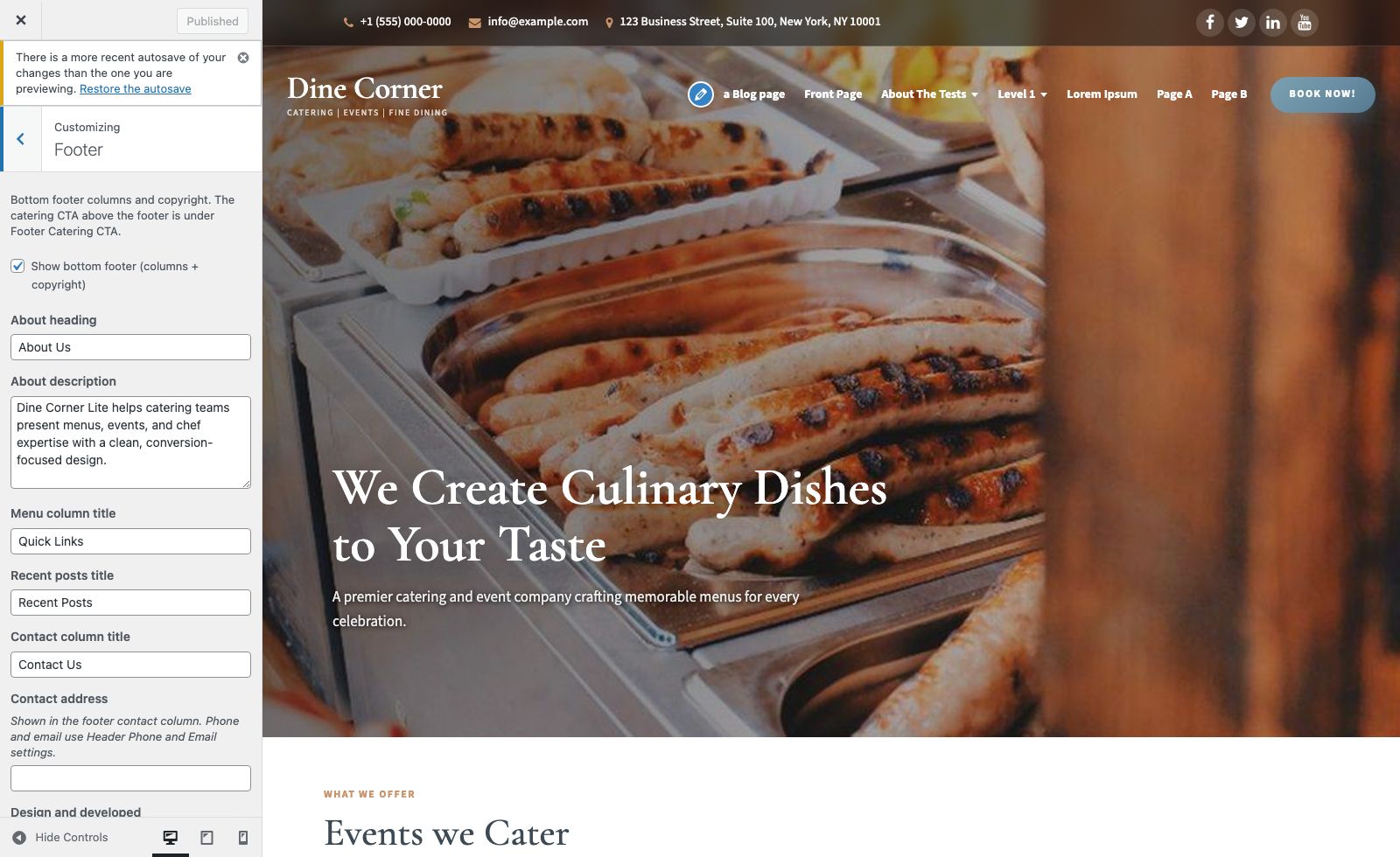 Footer Customizer