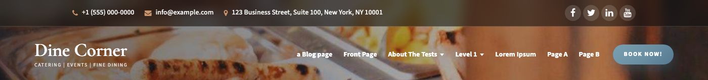 Header with primary menu