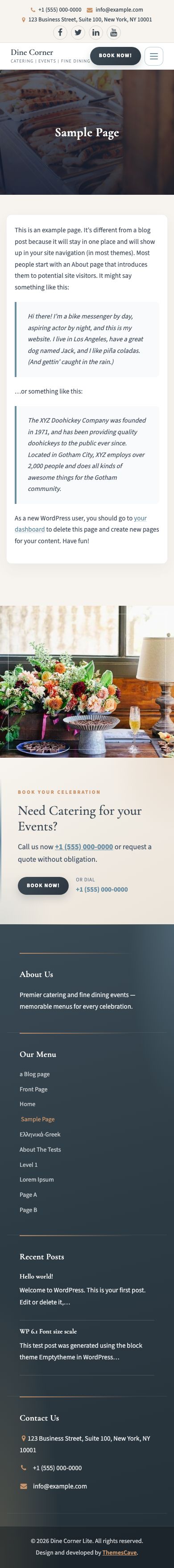 Inner page on mobile