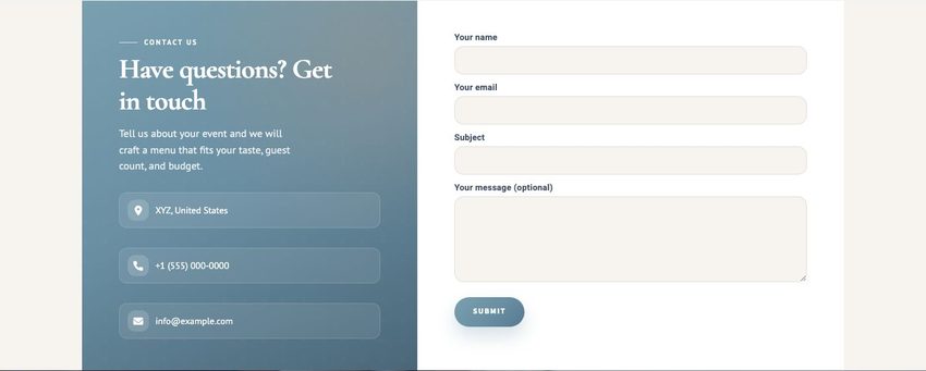 Contact section