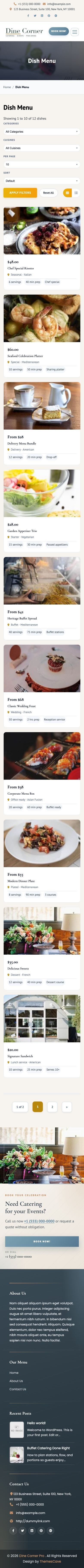 Dish listings on mobile