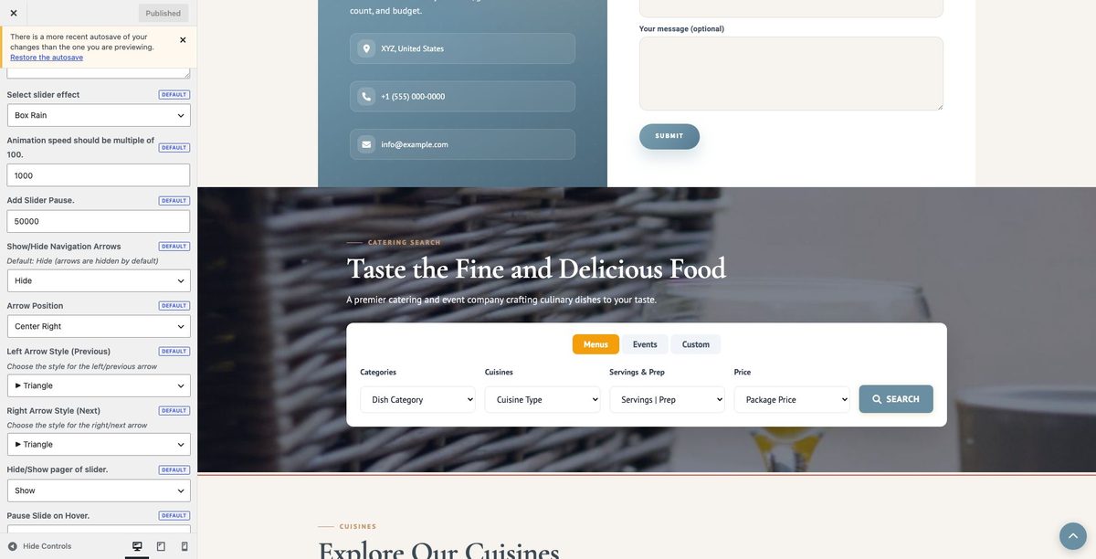 Slider customizer