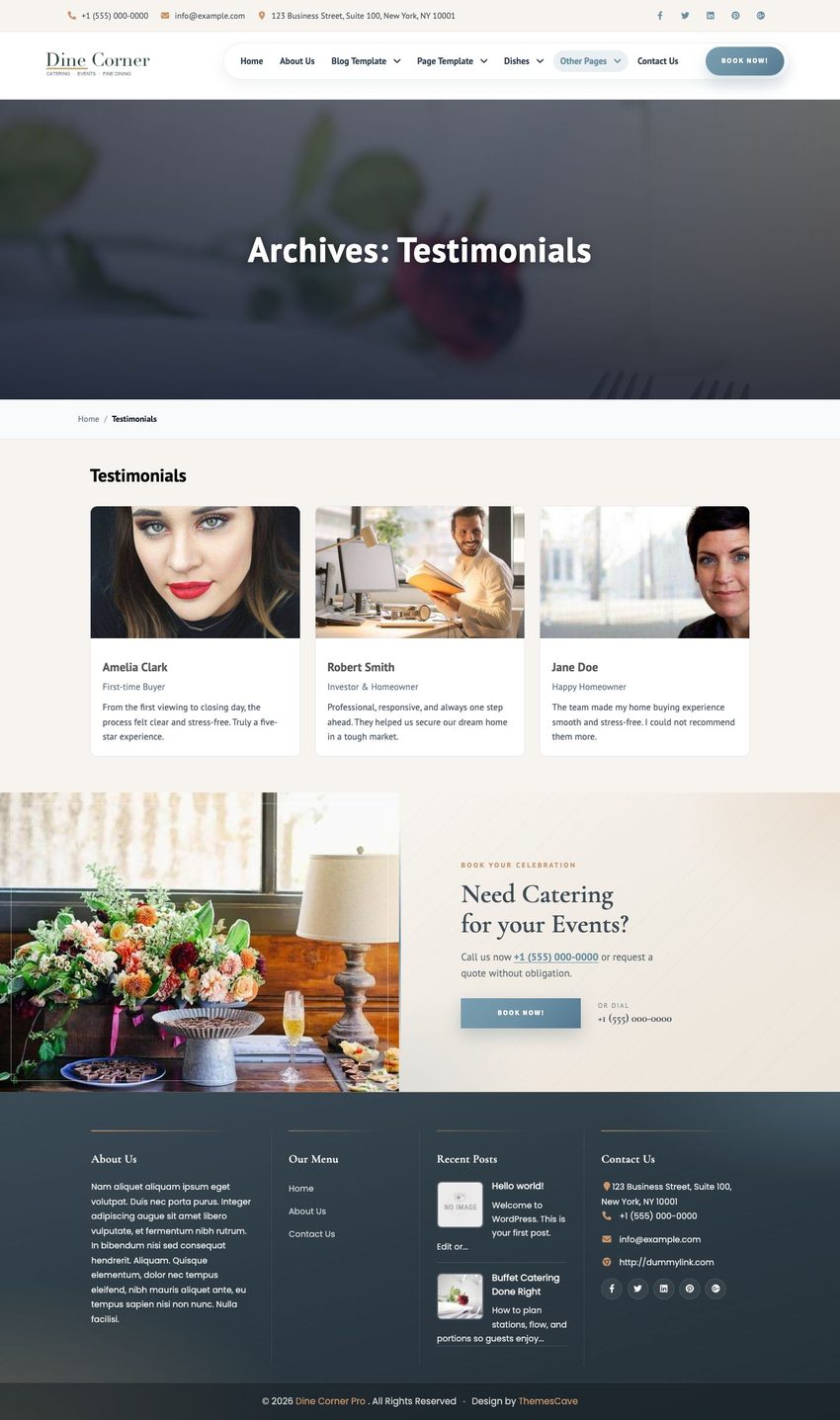 Testimonials archive